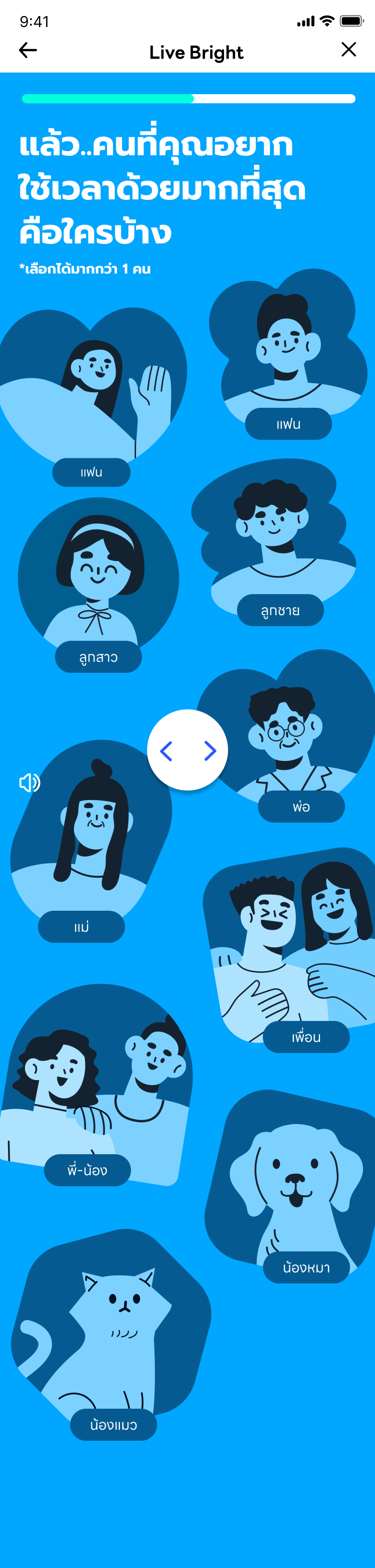 Choose who you want to spend time with, 11 options